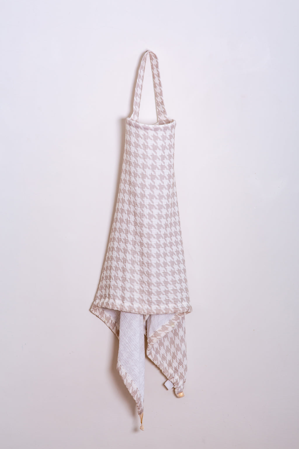 Houndstooth Neutral Halo Nursing Cover Organic Cotton