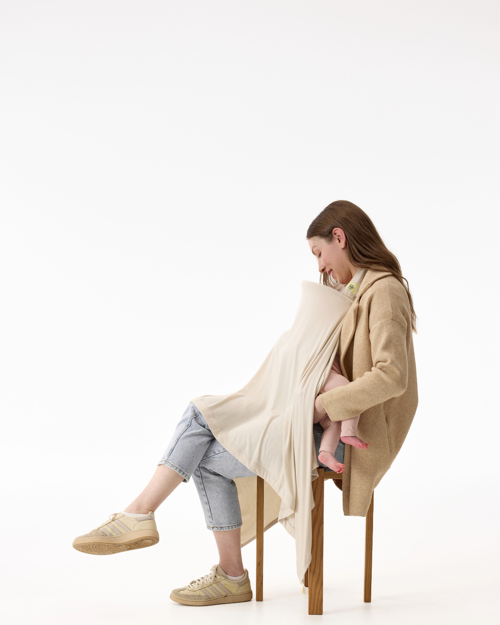 Feed Anywhere Nursing Cover - Bone Bamboo