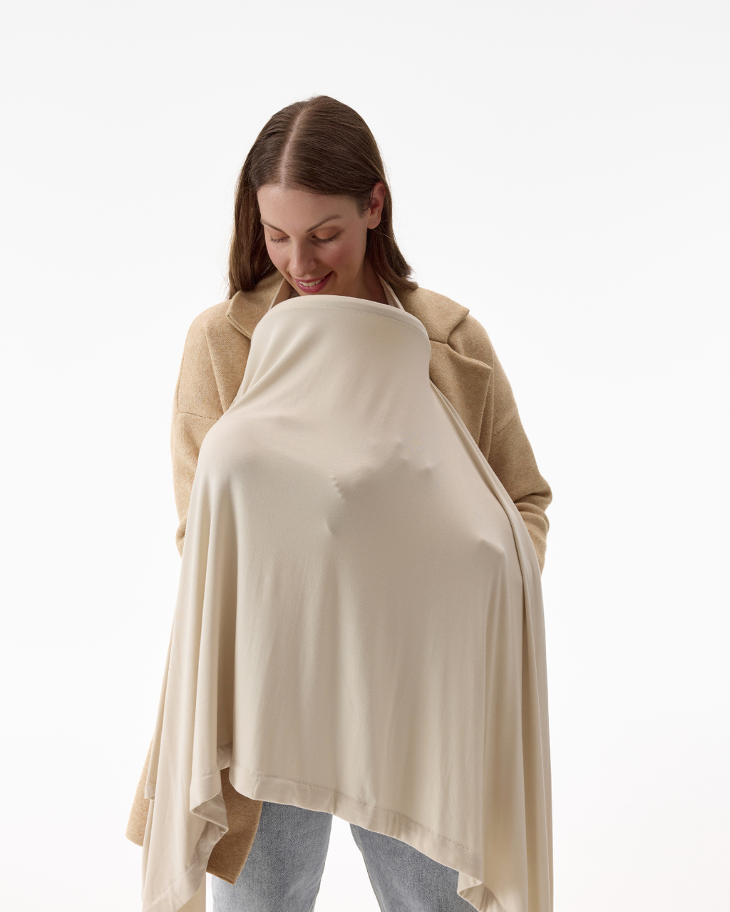 Feed Anywhere Nursing Cover - Bone Bamboo