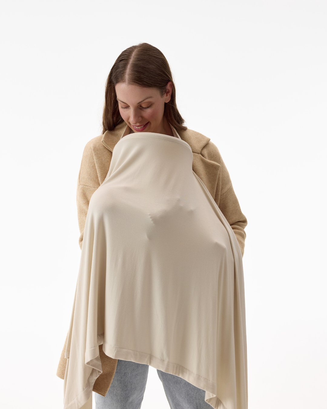Feed Anywhere Nursing Cover - Bone Bamboo