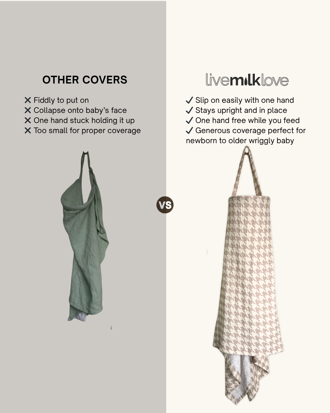 Feed Anywhere Nursing Cover - Houndstooth Neutral