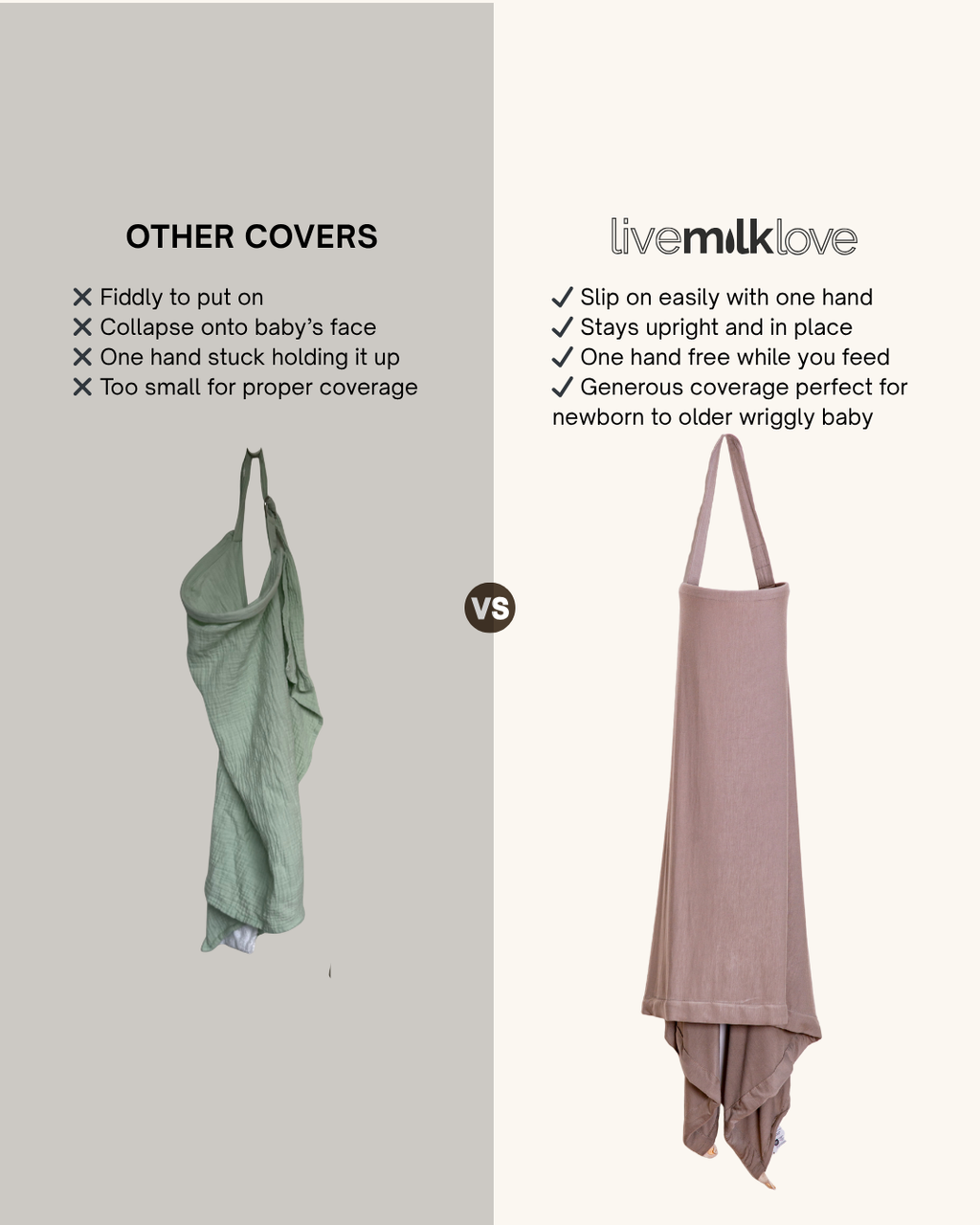 Feed Anywhere Nursing Cover - Taupe Bamboo