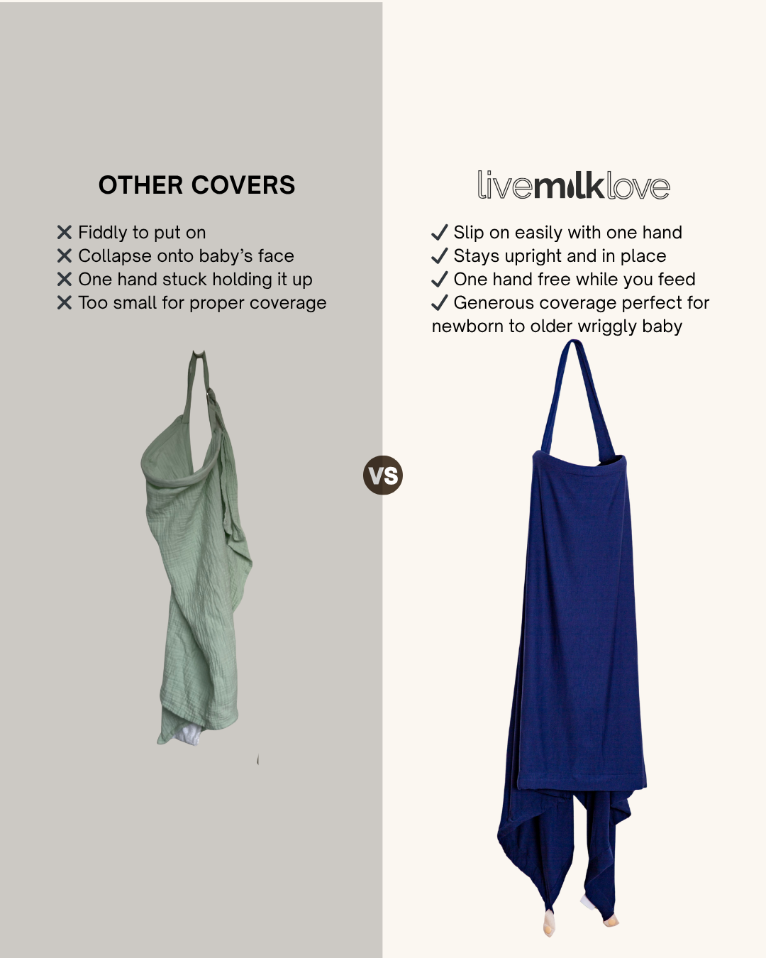 Feed Anywhere Nursing Cover - Navy Bamboo