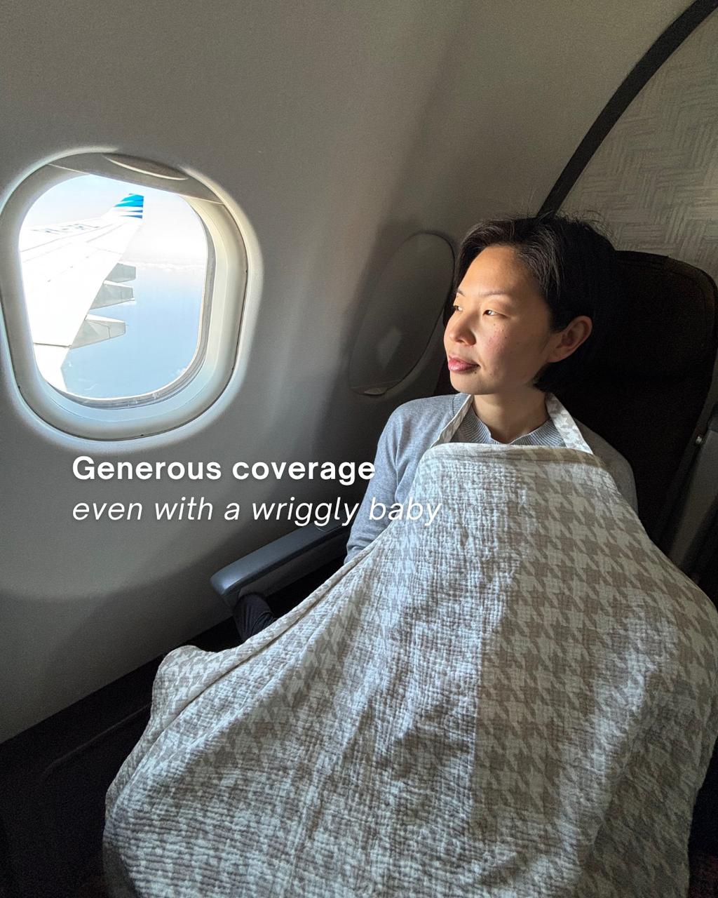 Feed Anywhere Nursing Cover - Houndstooth Neutral