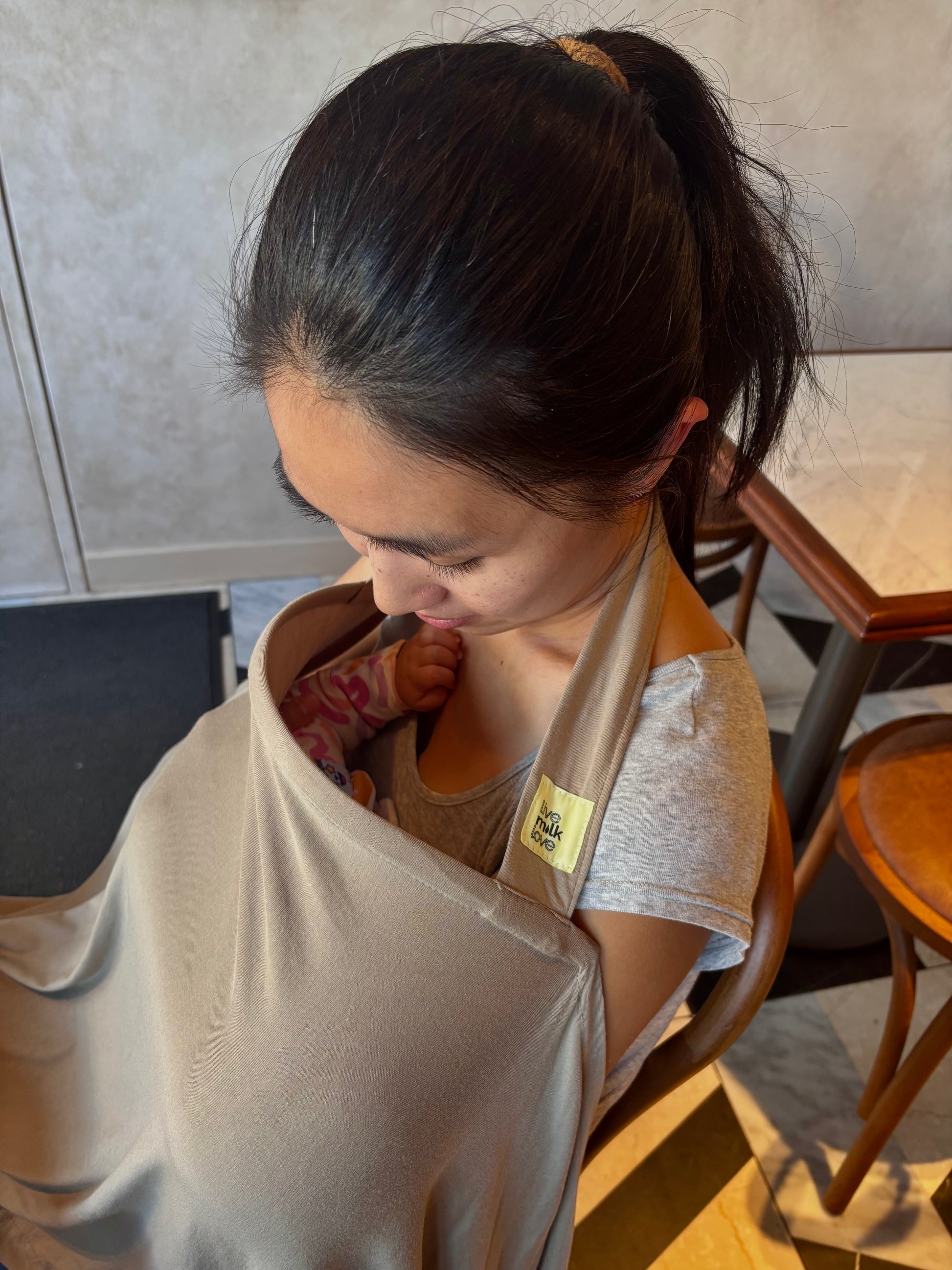 Feed Anywhere Nursing Cover - Taupe Bamboo