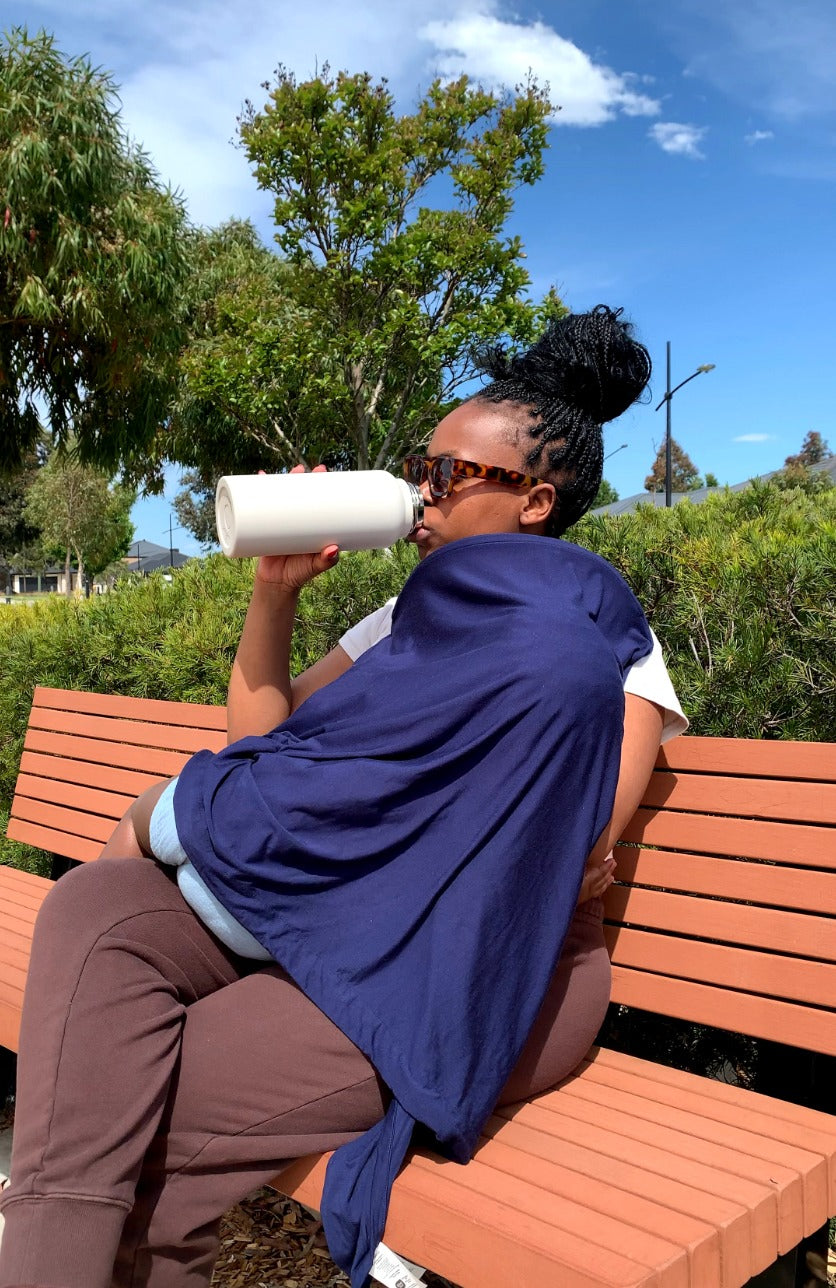Feed Anywhere Nursing Cover - Navy Bamboo